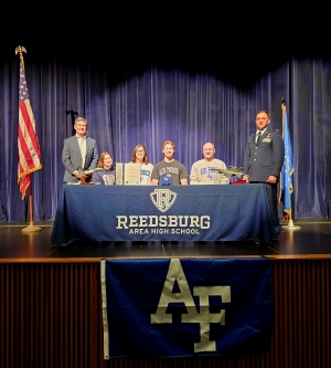 Alek Southworth, a senior at Reedsburg Area High School, received an appointment to the United States Air Force Academy in Colorado Springs as a member of the Class of 2029. He will join a select group of our young people as he takes this challenging step toward becoming a professional Air Force officer. Southworth earned this rare opportunity by receiving multiple nominations to attend from numerous sources, including a Presidential Nomination and one from Sen. Ron Johnson, who spoke at the event. This app